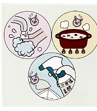 ロウイルスの変異株 イラスト