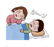 睡眠時無呼吸症候群（SAS)と緑内障　イラスト